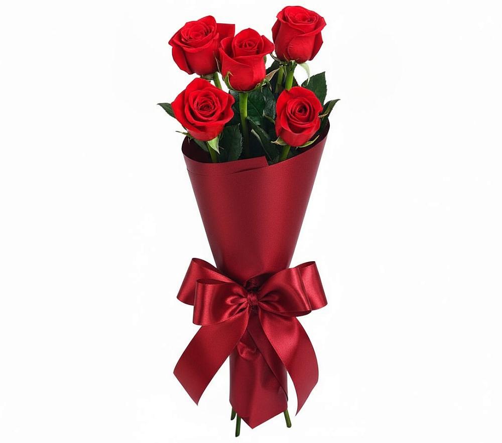 Букет 5 Красных роз Эдлесс Лав в Южный