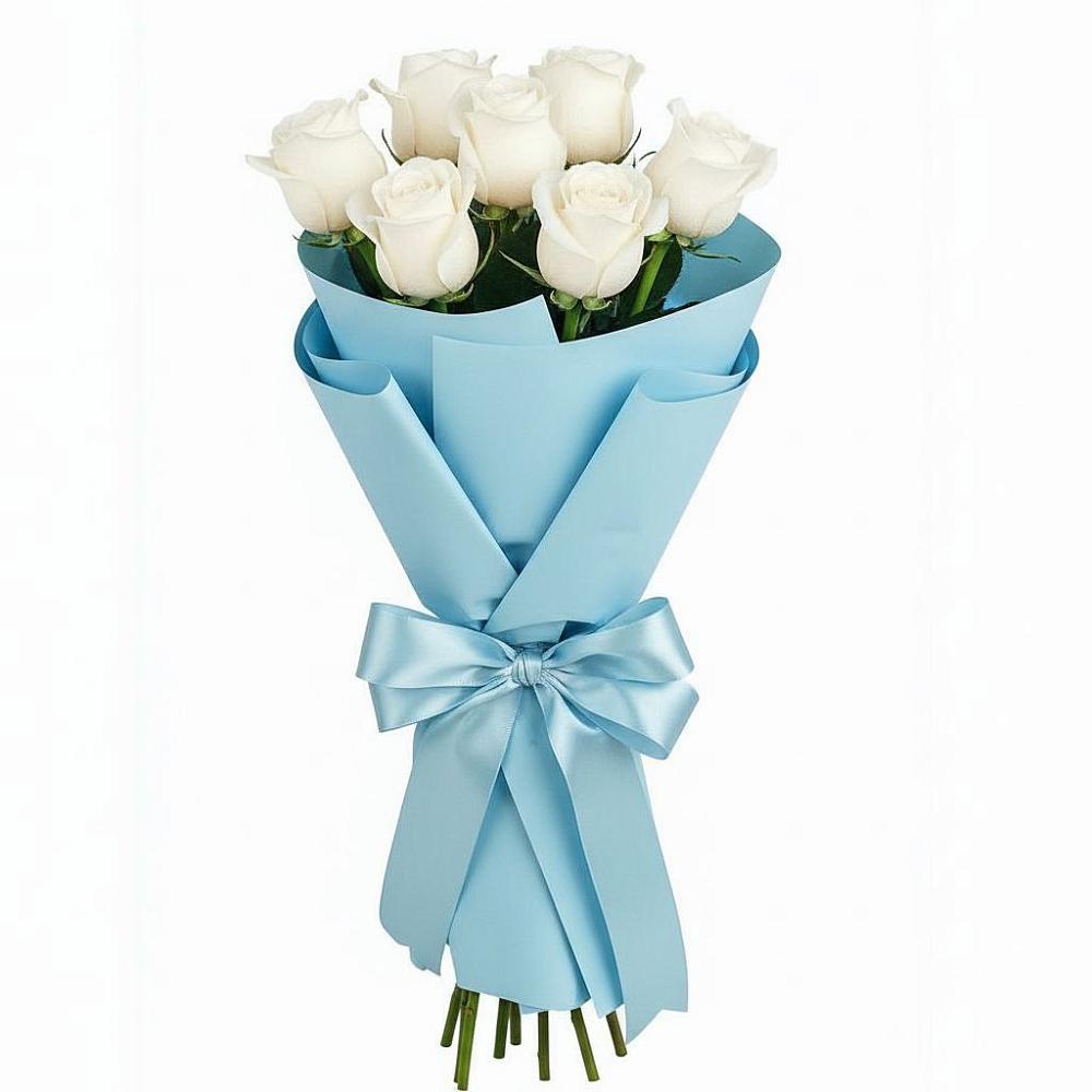 Букет 7 белых роз Проуд в Южный