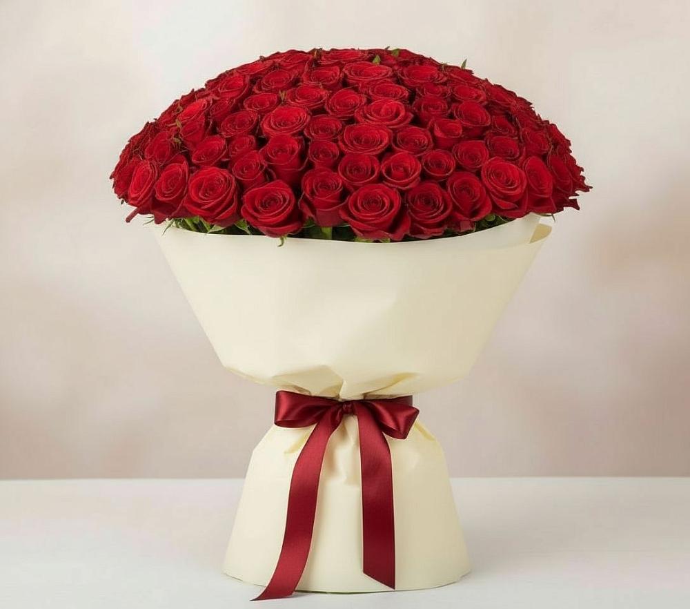 Букет 101 Красная роза Милано в Южный