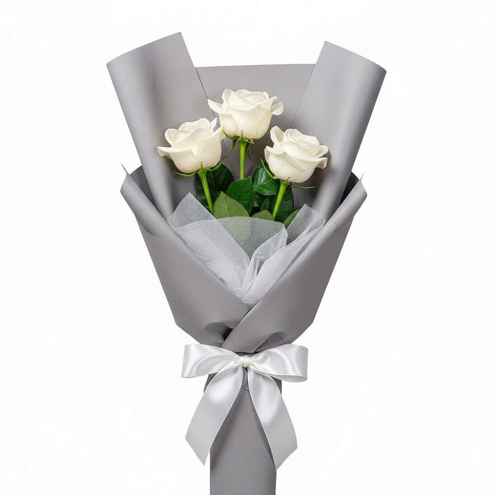 Букет 3 белые розы в Южный