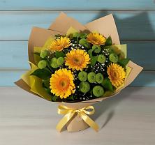 Букет цветов из:  Герберы и Хризантемы в Южный