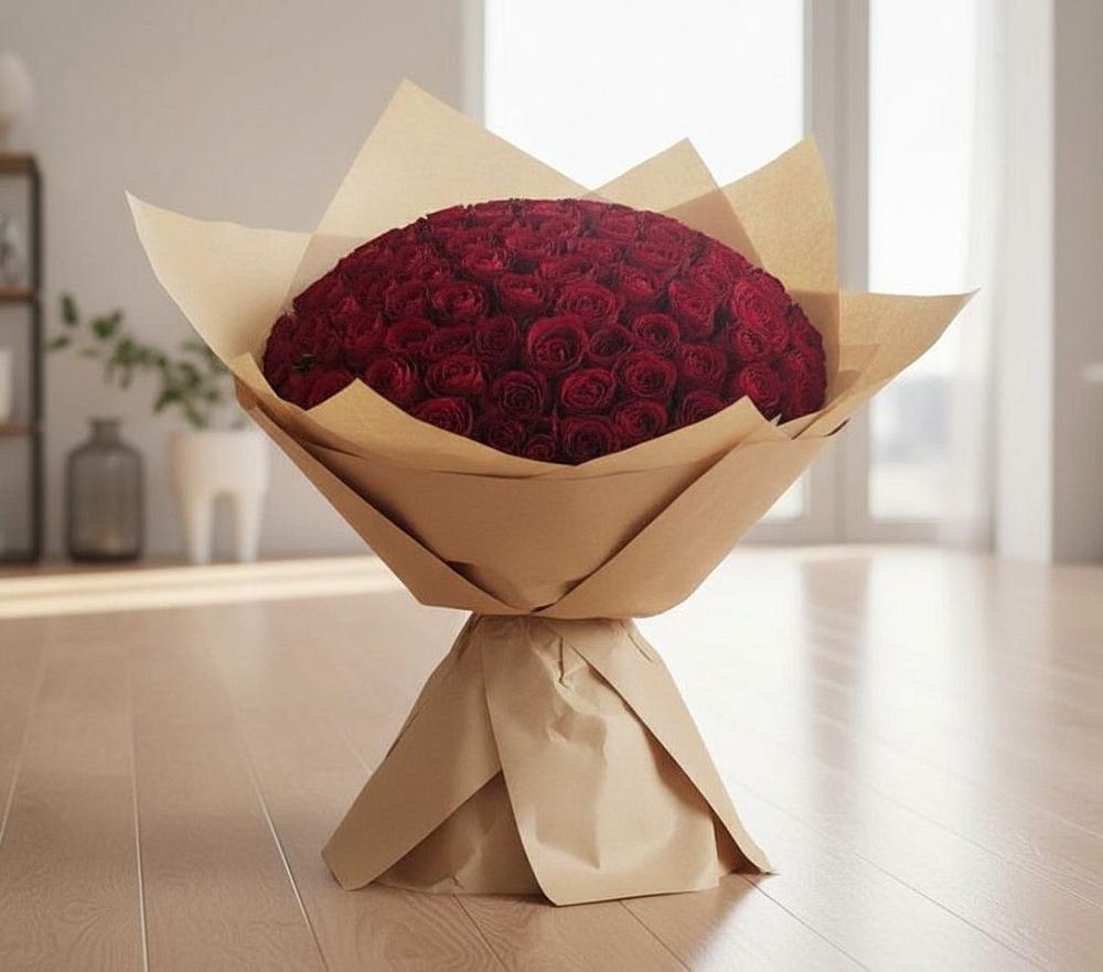 Букет 101 Красная роза в Южный