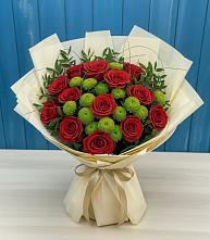 Букет цветов из:  Розы и Хризантемы #REPLACE_PRED# Южный