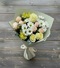 Букет цветов из:  Альстромерии, Розы и Хризантемы #REPLACE_PRED# Южный