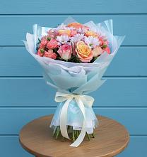 Букет цветов из:  Хризантемы и Розы #REPLACE_PRED# Южный