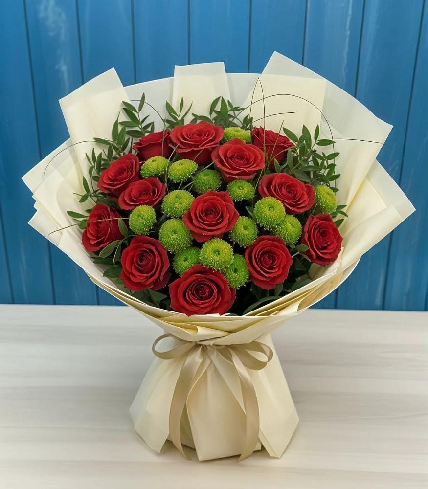 Букет цветов из: Розы и Хризантемы в Южный