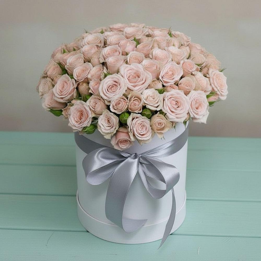 Цветочная композиция из Розы в шляпной коробке в Южный